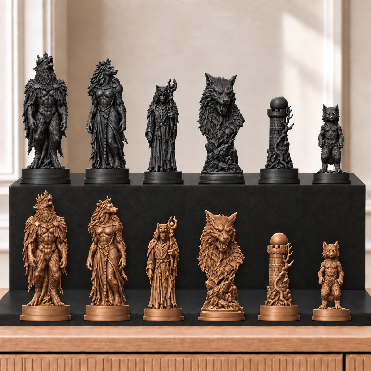 Werwölfe – thematisches Schachfigurenset mit 32 Figuren – Ansicht 12