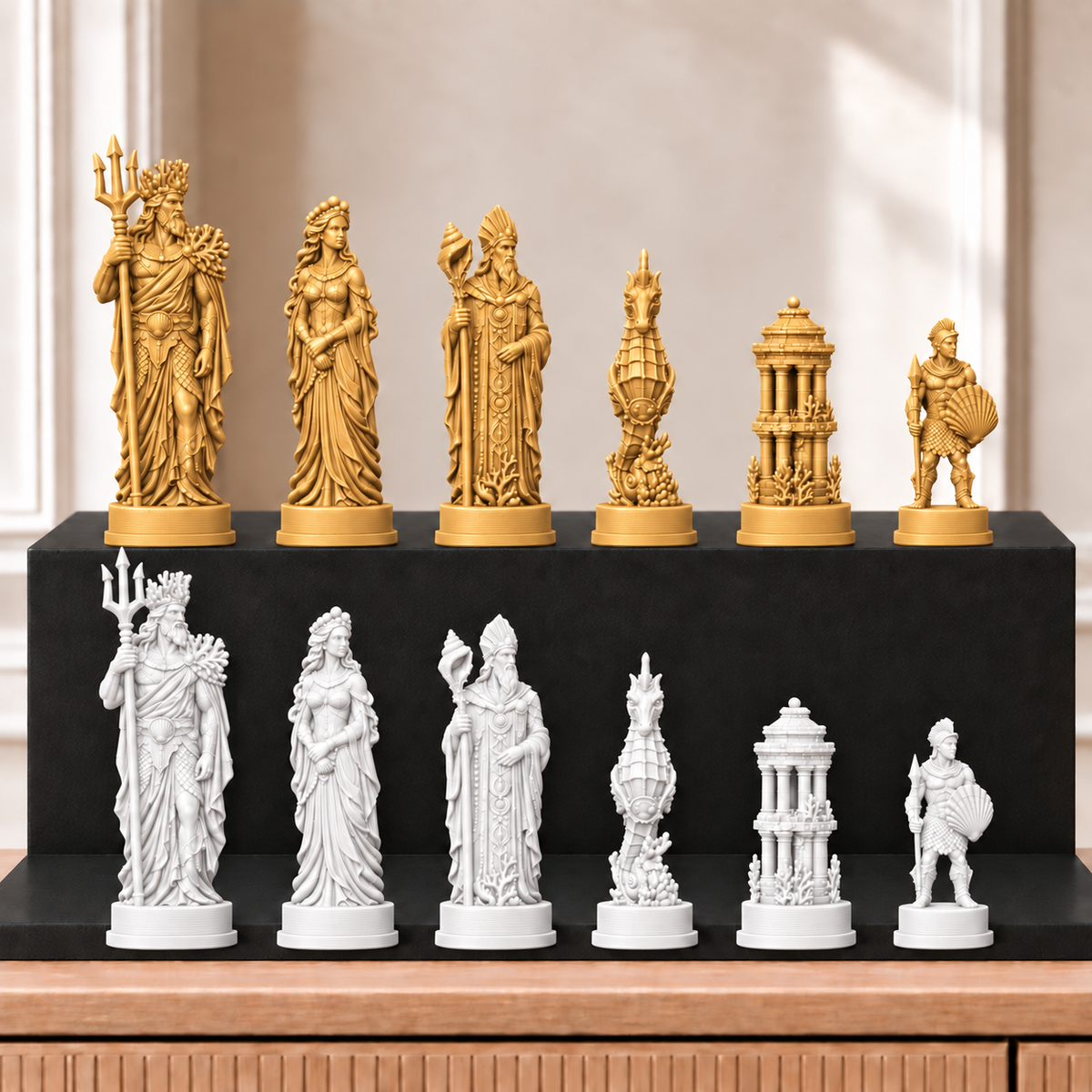 Atlantis – thematisches Schachfigurenset mit 32 Figuren – Ansicht 6