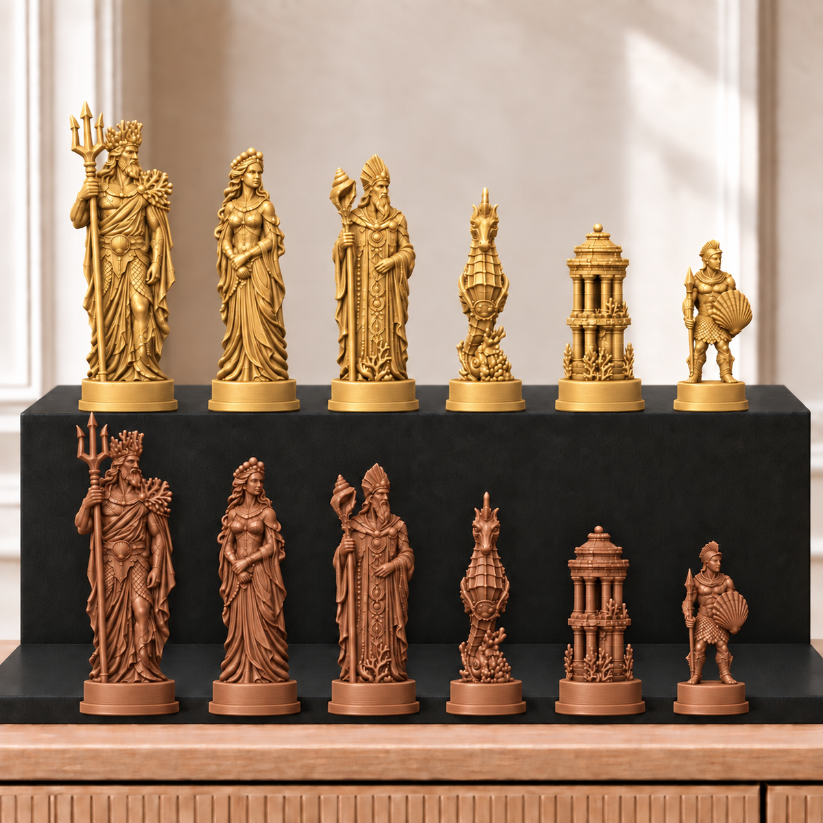Atlantis – thematisches Schachfigurenset mit 32 Figuren – Ansicht 7