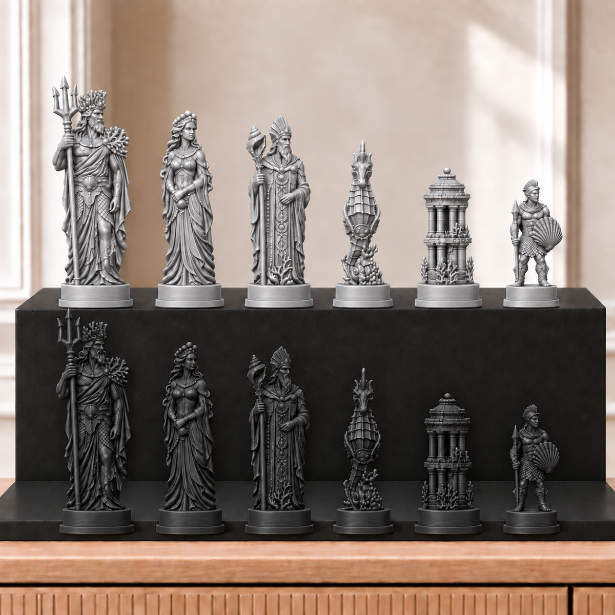 Atlantis – thematisches Schachfigurenset mit 32 Figuren – Ansicht 8