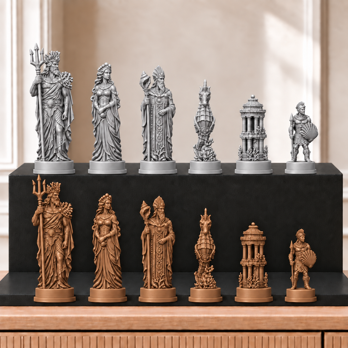 Atlantis – thematisches Schachfigurenset mit 32 Figuren – Ansicht 10