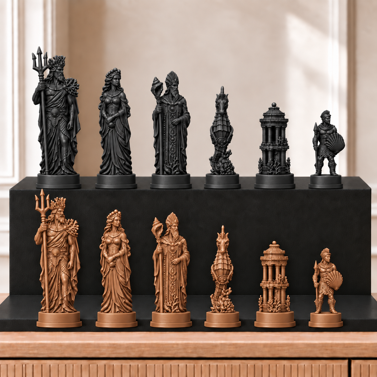 Atlantis – thematisches Schachfigurenset mit 32 Figuren – Ansicht 12