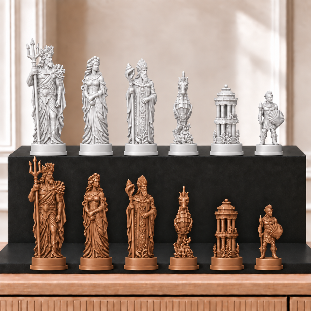 Atlantis – thematisches Schachfigurenset mit 32 Figuren – Ansicht 13