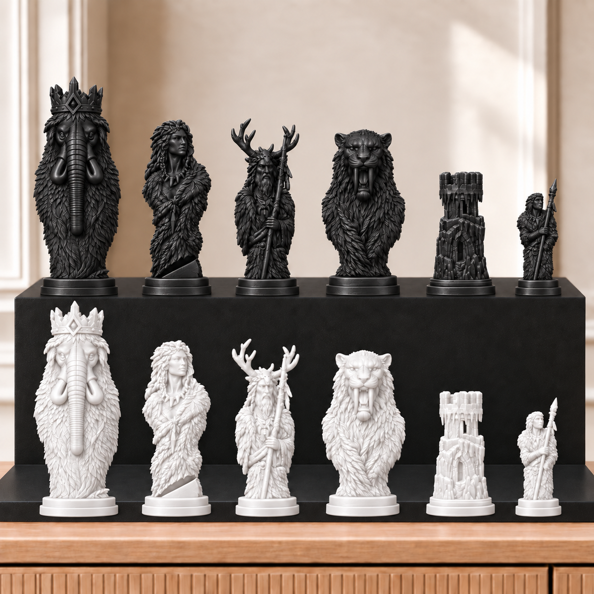 Eiszeit – thematisches Schachfigurenset mit 32 Figuren – Ansicht 11