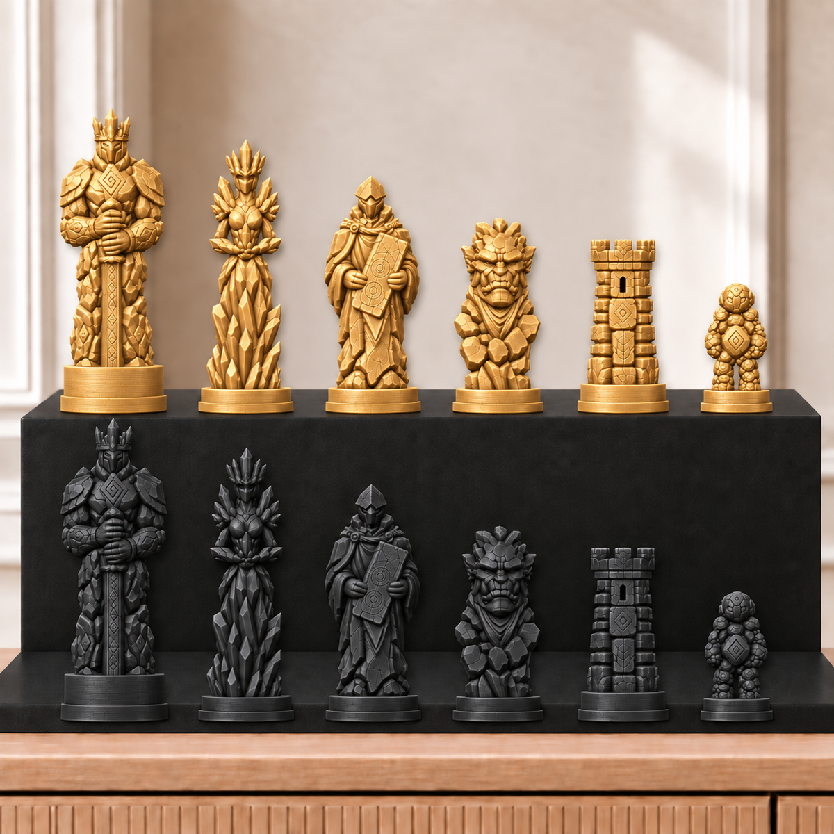 Golems – thematisches Schachfigurenset mit 32 Figuren – Ansicht 5