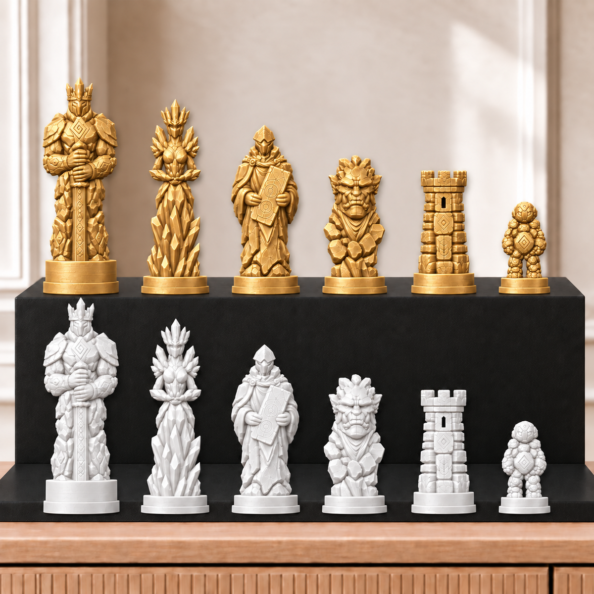 Golems – thematisches Schachfigurenset mit 32 Figuren – Ansicht 6