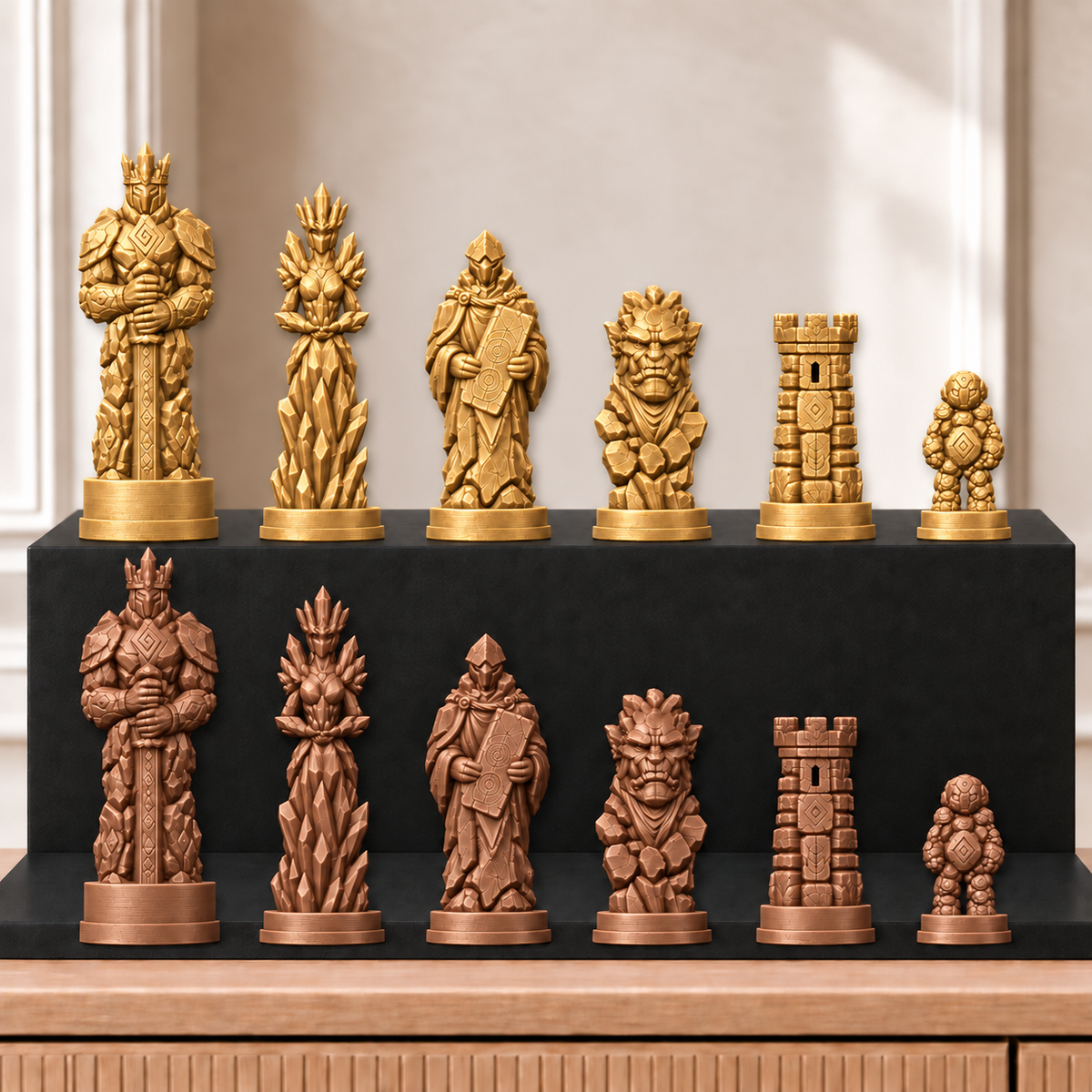 Golems – thematisches Schachfigurenset mit 32 Figuren – Ansicht 7