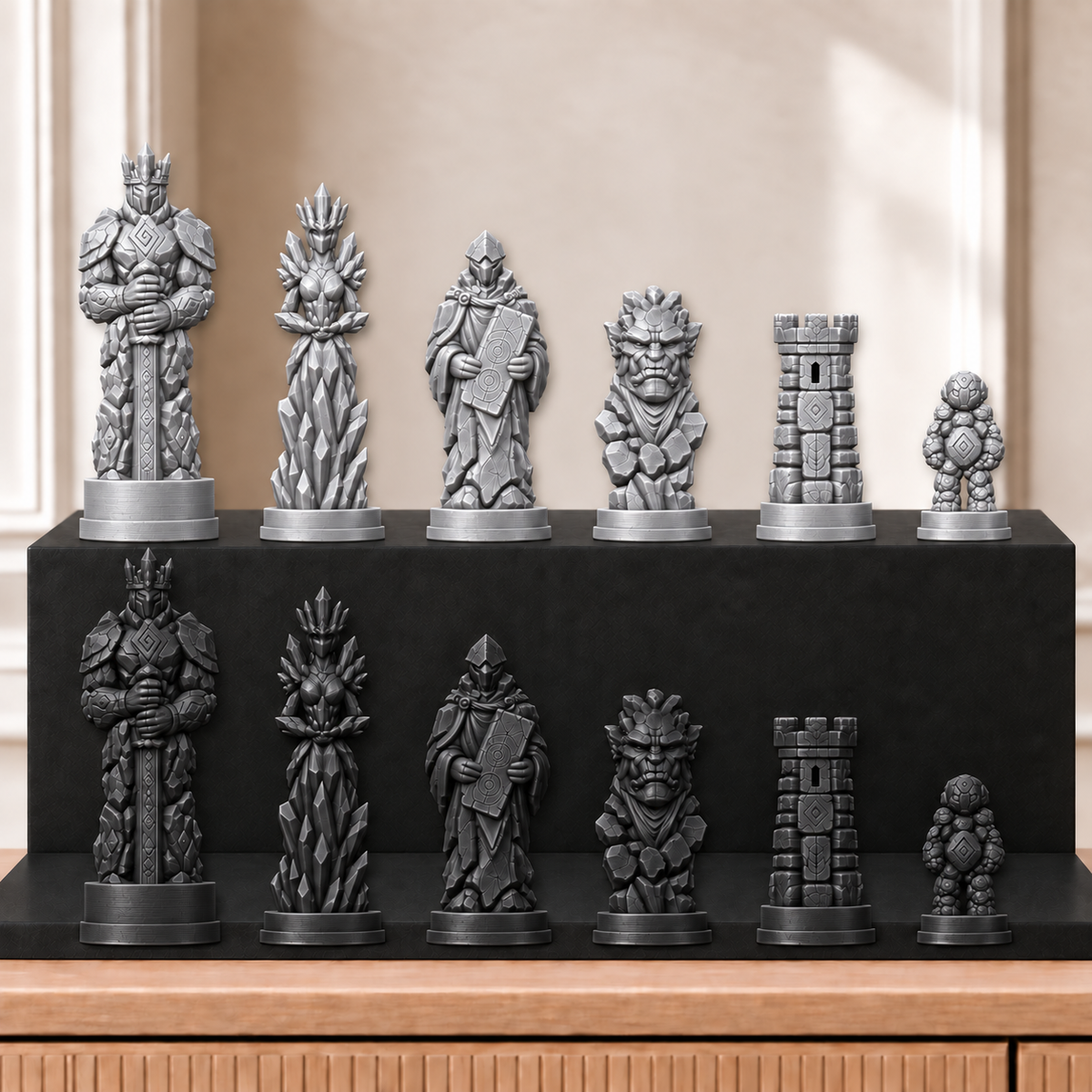 Golems – thematisches Schachfigurenset mit 32 Figuren – Ansicht 8