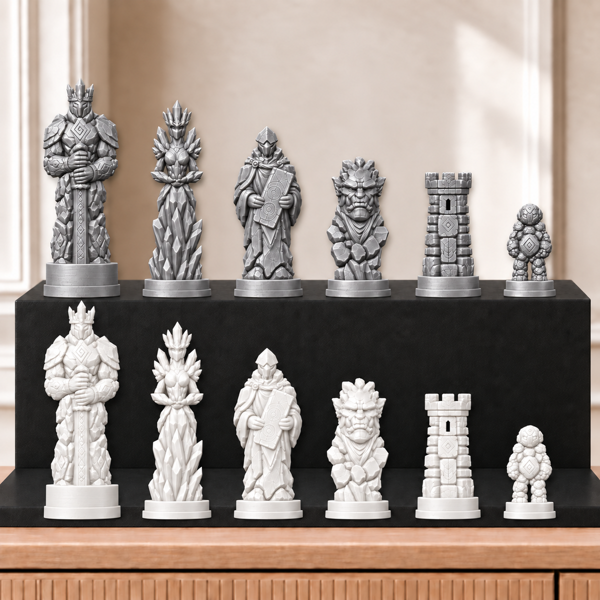 Golems – thematisches Schachfigurenset mit 32 Figuren – Ansicht 9