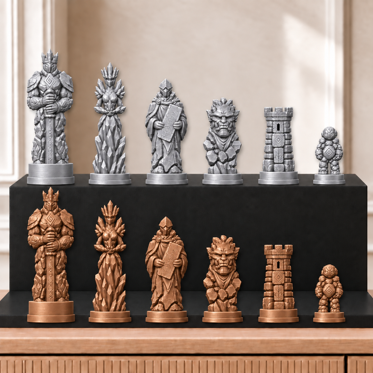 Golems – thematisches Schachfigurenset mit 32 Figuren – Ansicht 10