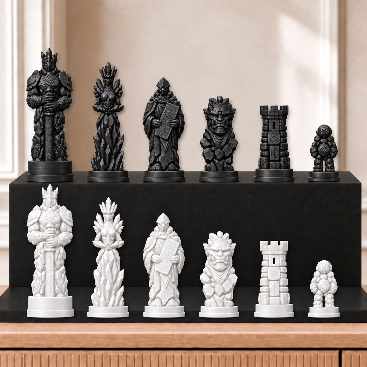 Golems – thematisches Schachfigurenset mit 32 Figuren – Ansicht 11