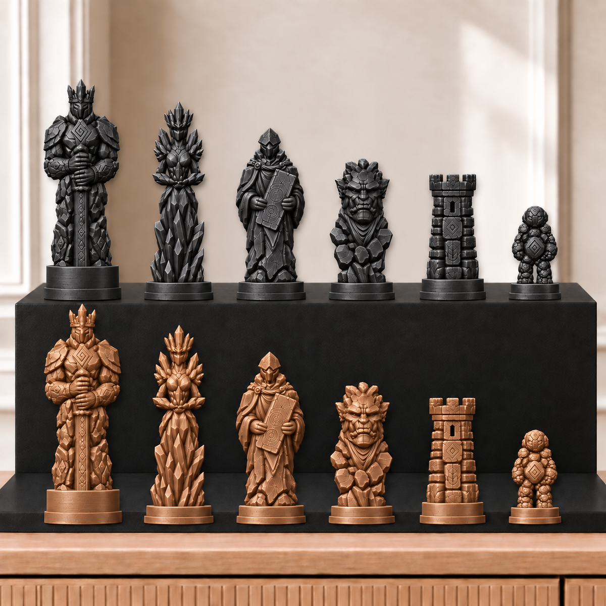 Golems – thematisches Schachfigurenset mit 32 Figuren – Ansicht 12