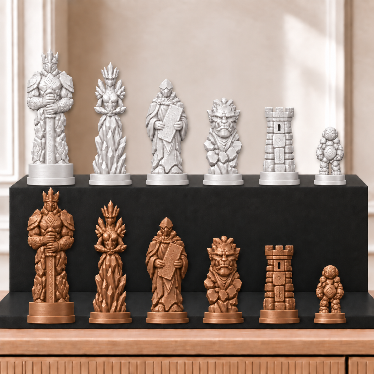 Golems – thematisches Schachfigurenset mit 32 Figuren – Ansicht 13