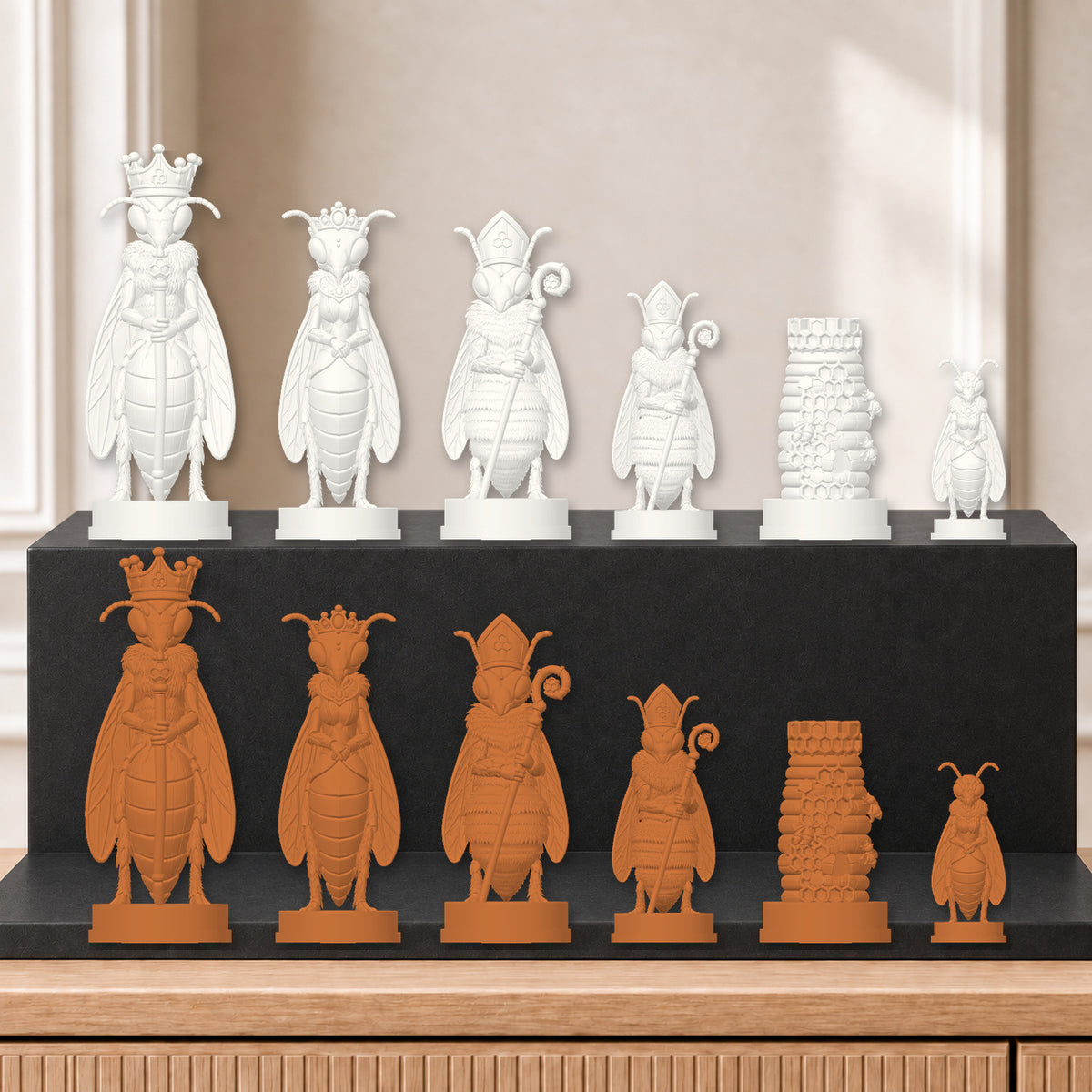 Bienen – thematisches Schachfigurenset mit 32 Figuren – Ansicht 13