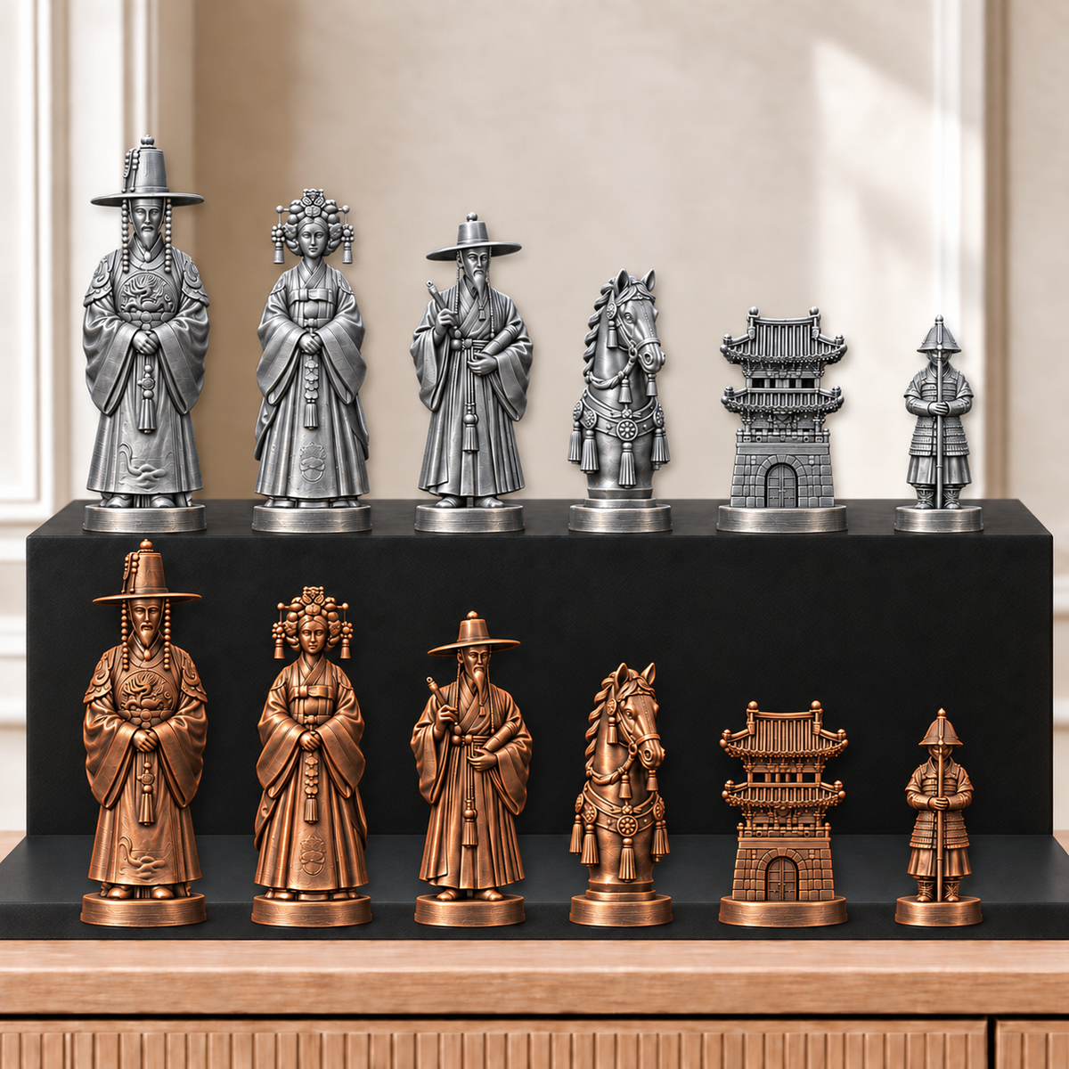 Korea – thematisches Schachfigurenset mit 32 Figuren – Ansicht 3