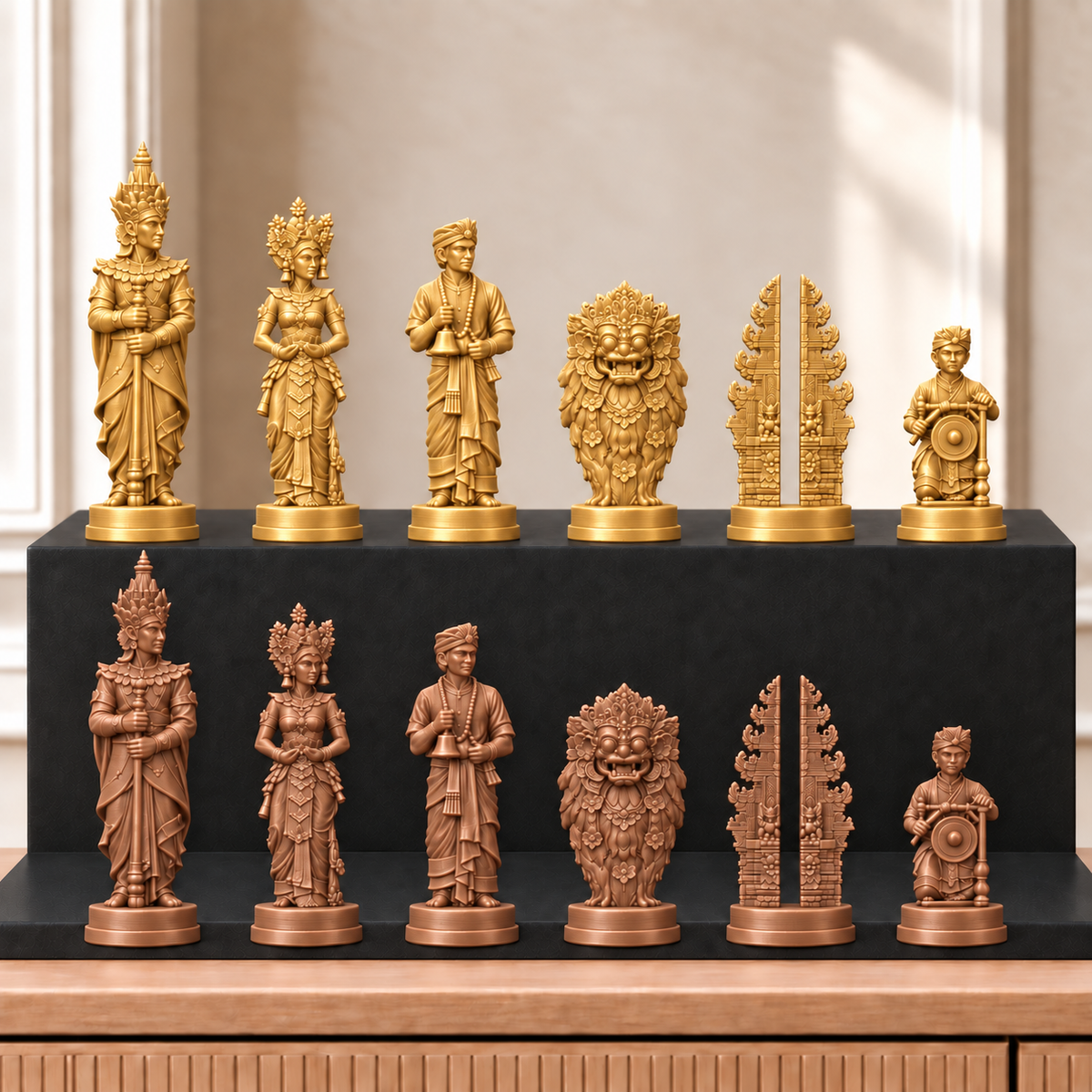 Bali – thematisches Schachfigurenset mit 32 Figuren – Ansicht 7
