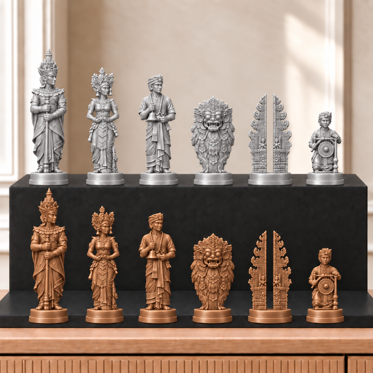 Bali – thematisches Schachfigurenset mit 32 Figuren – Ansicht 10