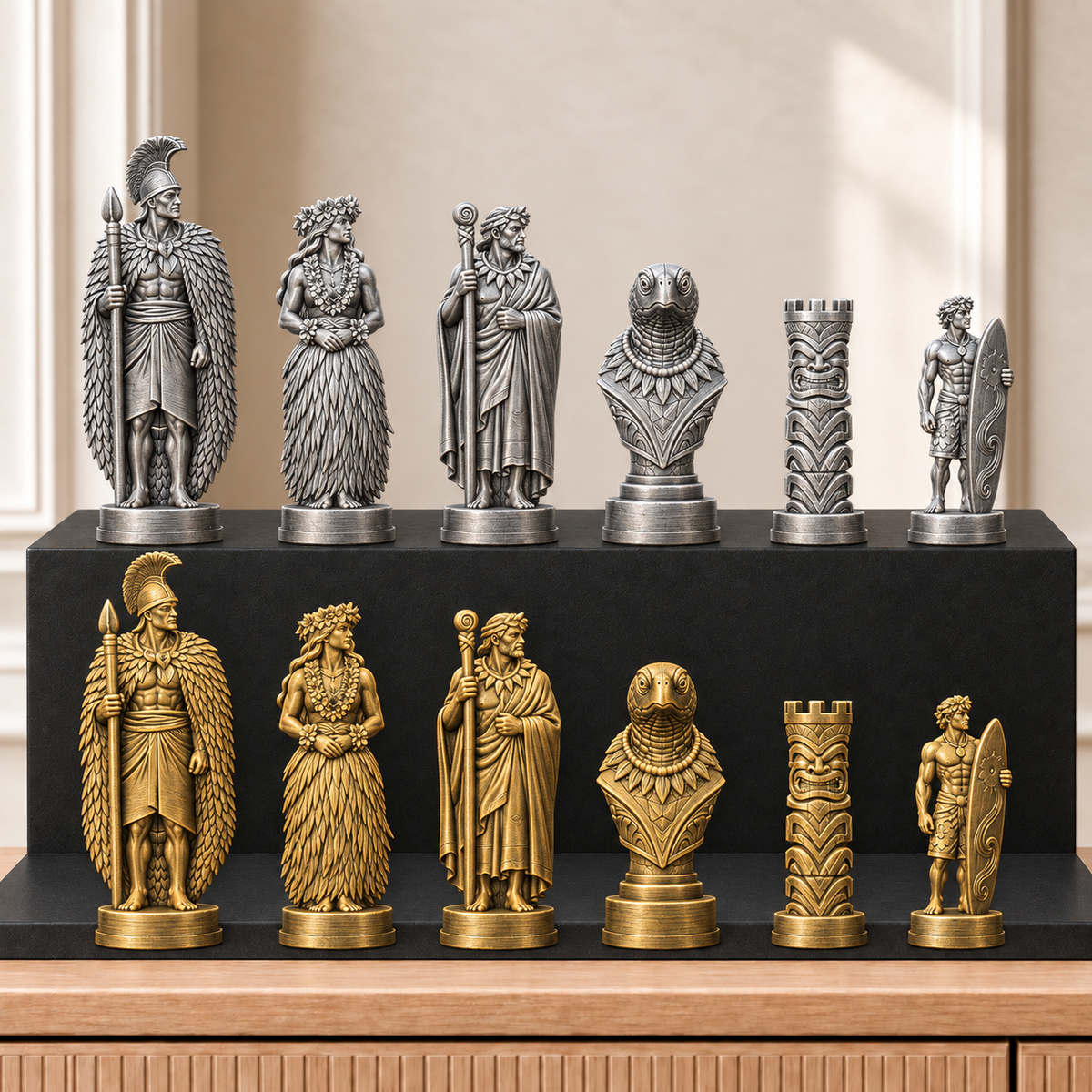 Hawaii – thematisches Schachfigurenset mit 32 Figuren – Ansicht 2