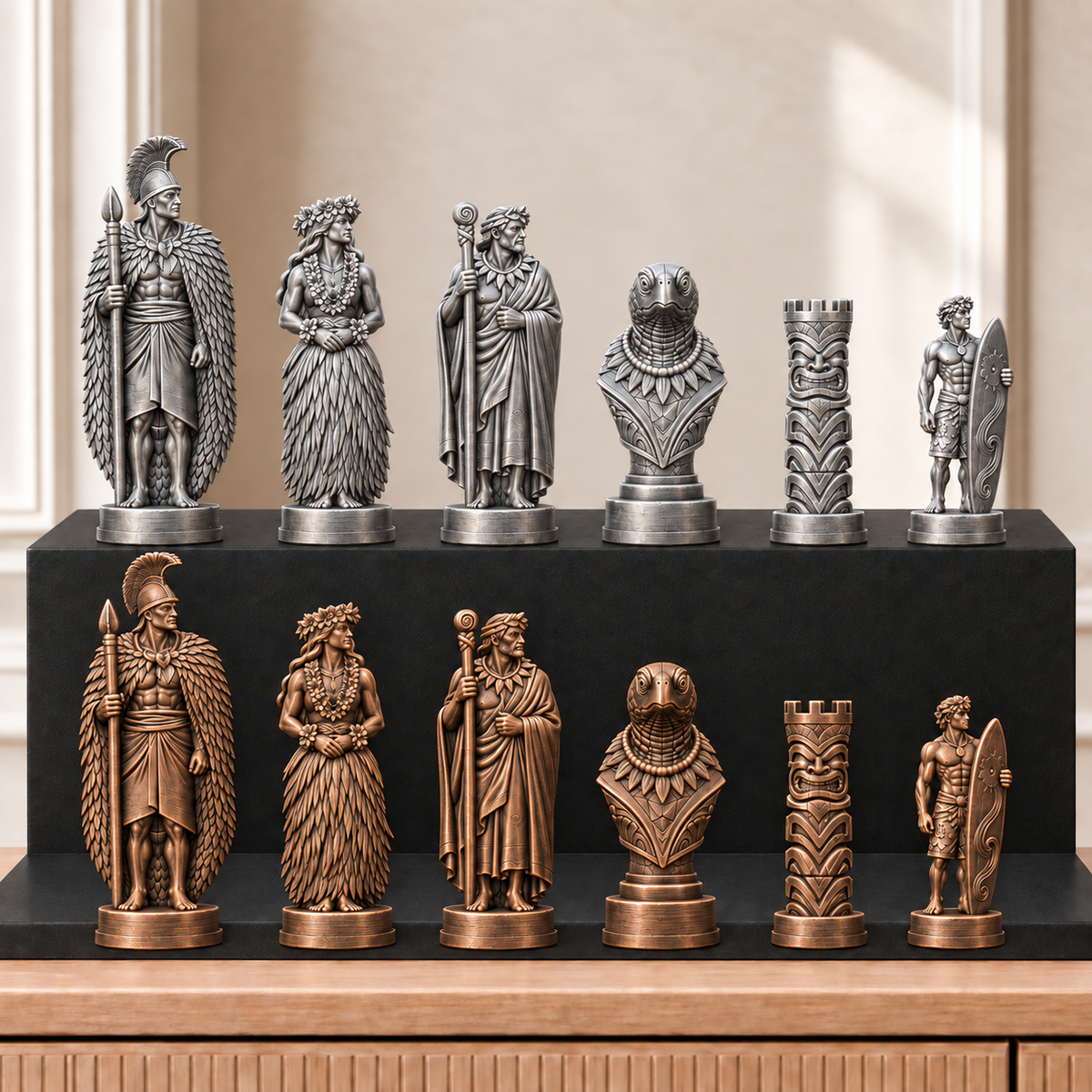 Hawaii – thematisches Schachfigurenset mit 32 Figuren – Ansicht 3