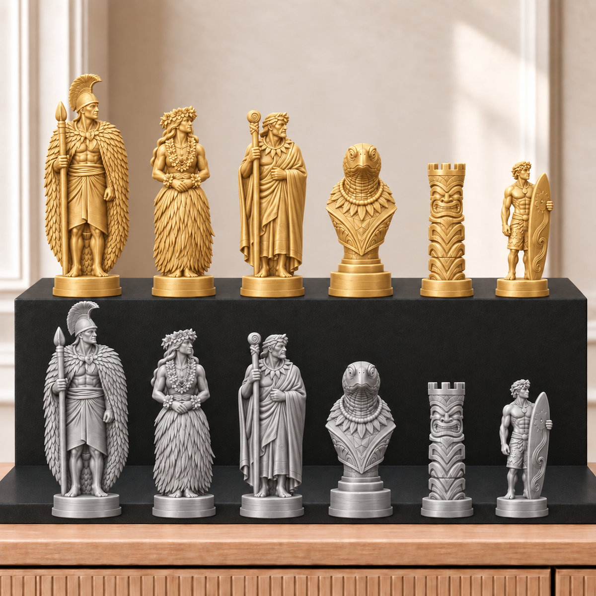 Hawaii – thematisches Schachfigurenset mit 32 Figuren – Ansicht 4