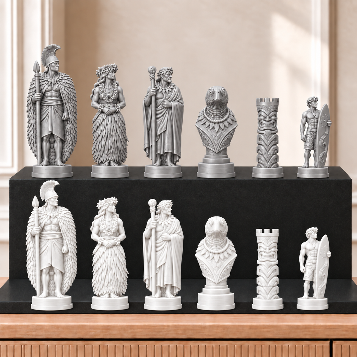 Hawaii – thematisches Schachfigurenset mit 32 Figuren – Ansicht 9