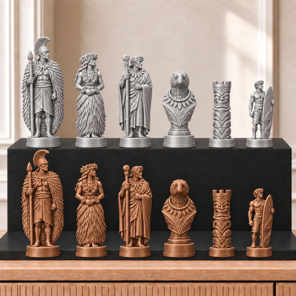 Hawaii – thematisches Schachfigurenset mit 32 Figuren – Ansicht 10