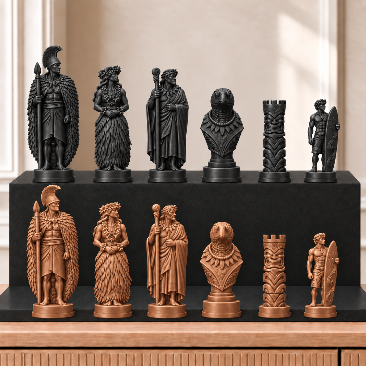 Hawaii – thematisches Schachfigurenset mit 32 Figuren – Ansicht 12