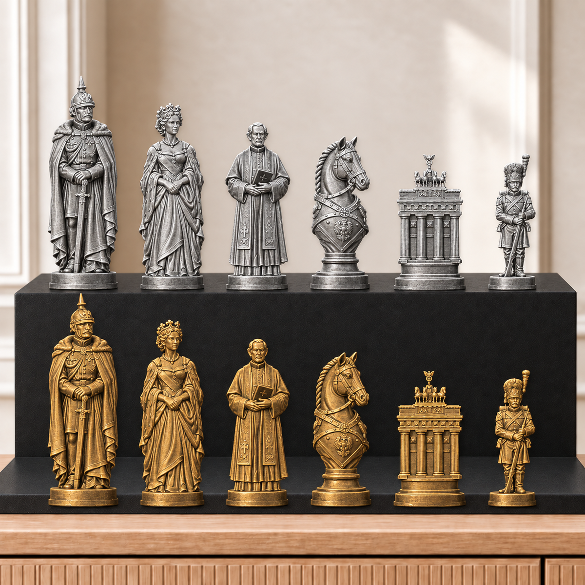 Preußen – thematisches Schachfigurenset mit 32 Figuren – Ansicht 2