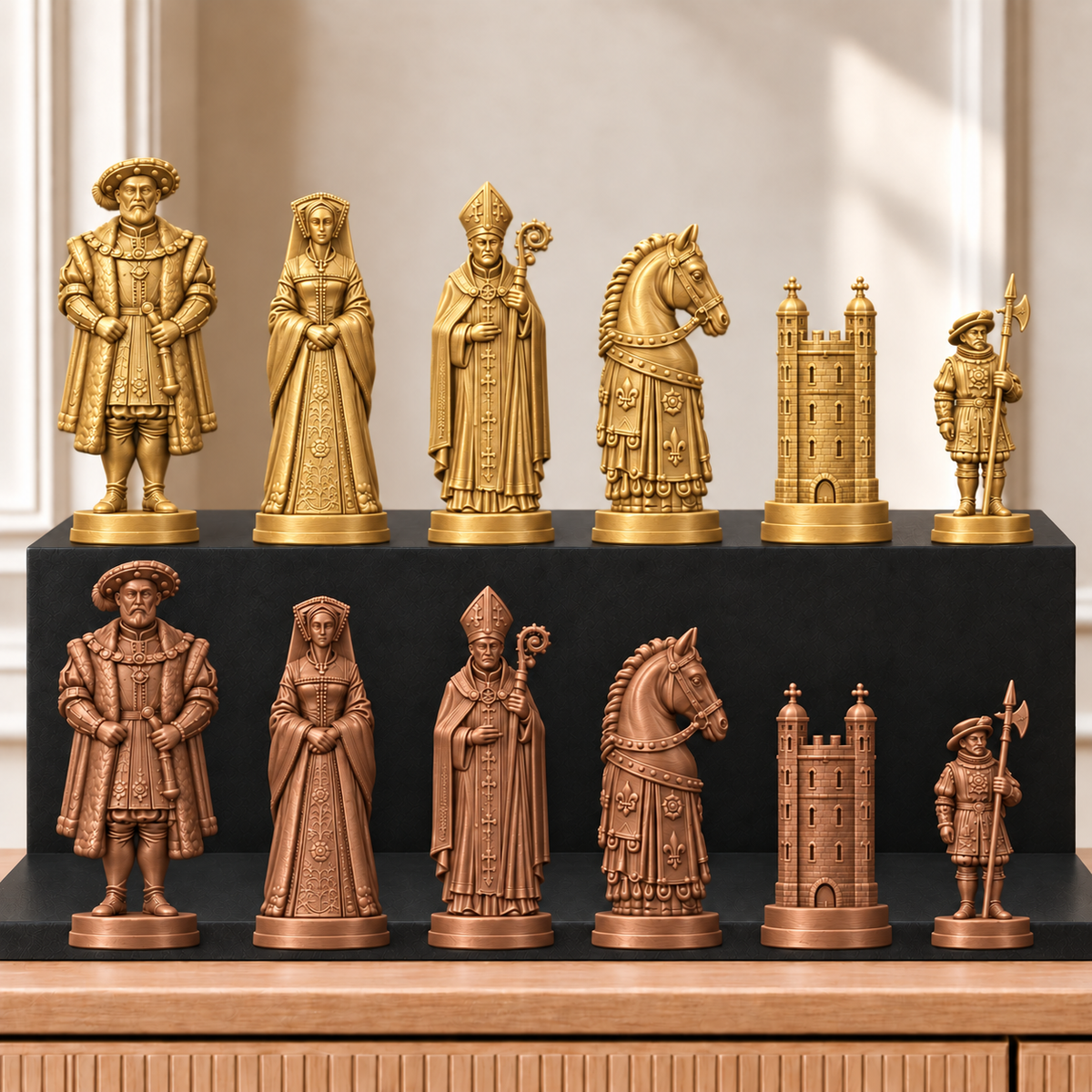 Tudor – thematisches Schachfigurenset mit 32 Figuren – Ansicht 7