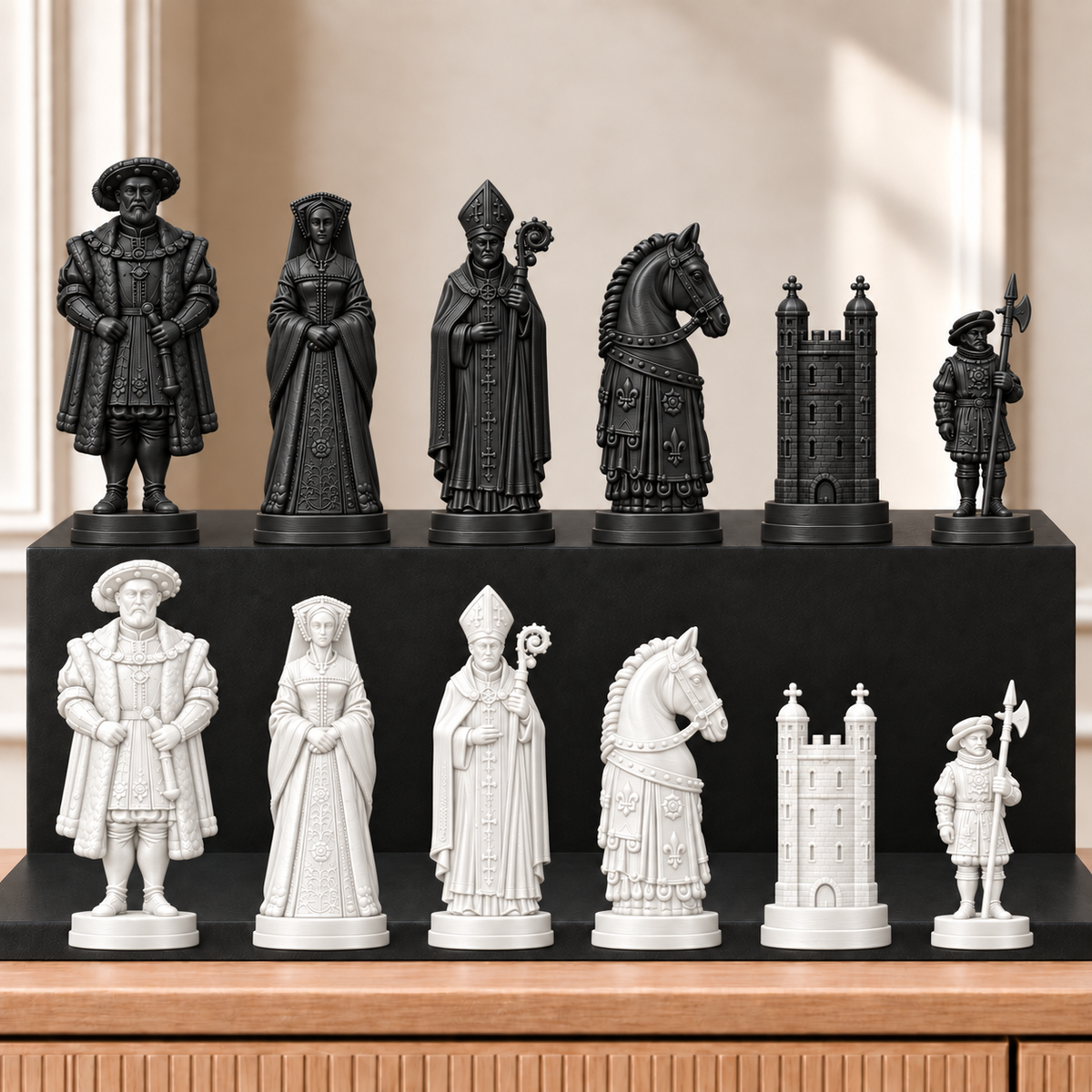 Tudor – thematisches Schachfigurenset mit 32 Figuren – Ansicht 11
