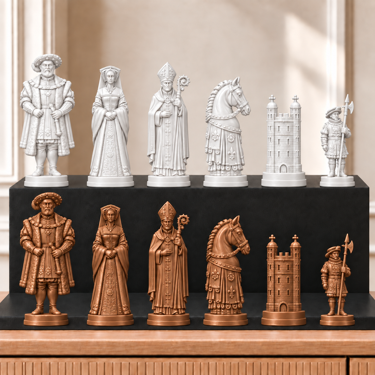Tudor – thematisches Schachfigurenset mit 32 Figuren – Ansicht 13
