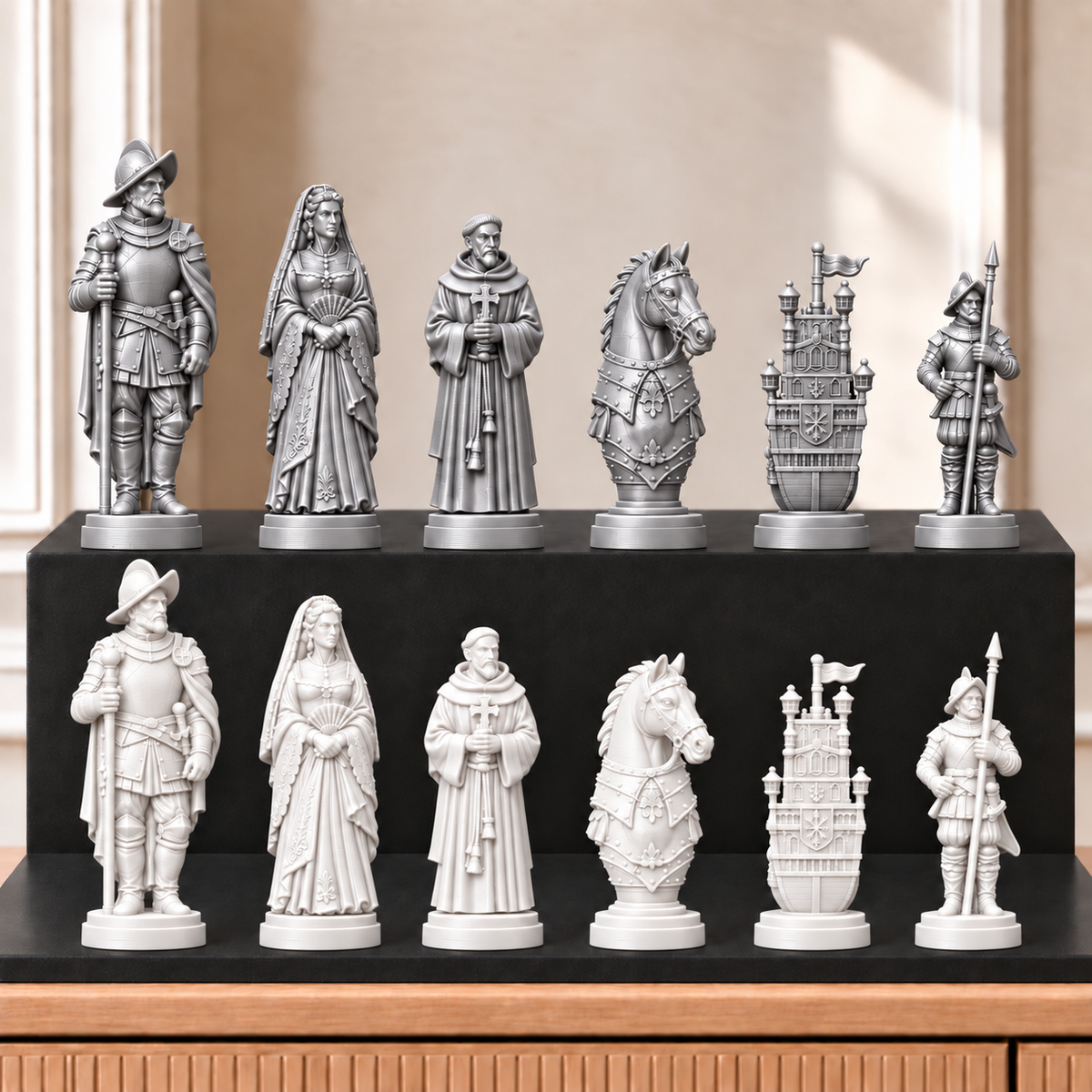 Konquistadoren – thematisches Schachfigurenset mit 32 Figuren – Ansicht 9