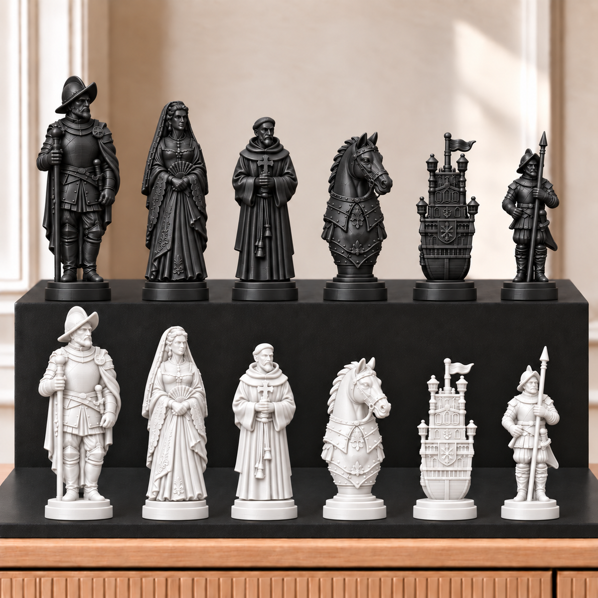 Konquistadoren – thematisches Schachfigurenset mit 32 Figuren – Ansicht 11