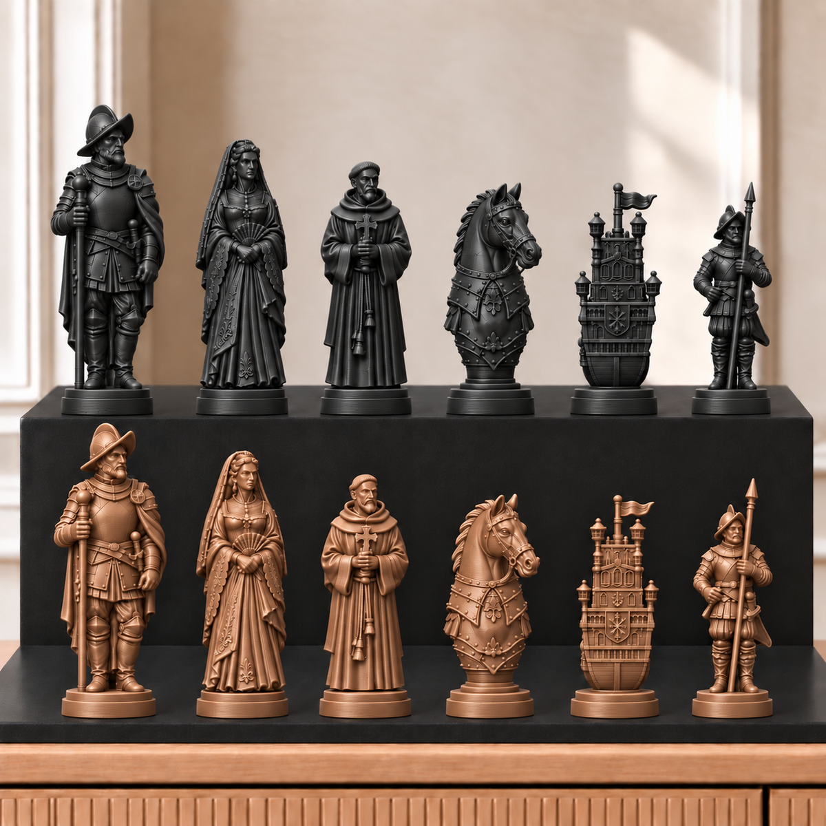 Konquistadoren – thematisches Schachfigurenset mit 32 Figuren – Ansicht 12