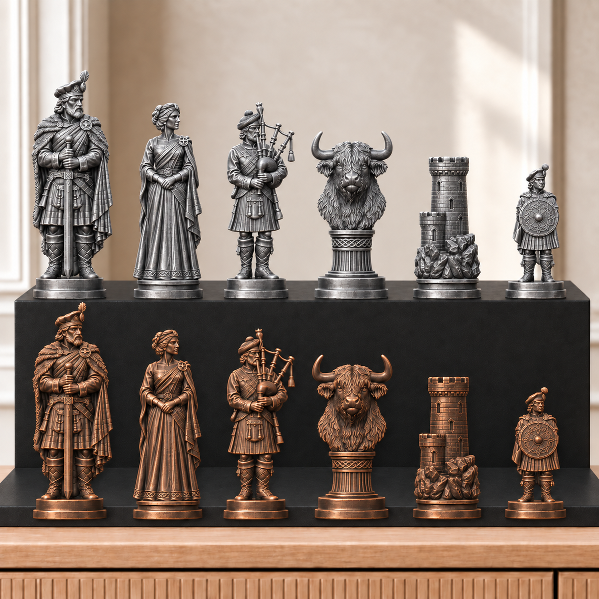 Highlander – thematisches Schachfigurenset mit 32 Figuren – Ansicht 3