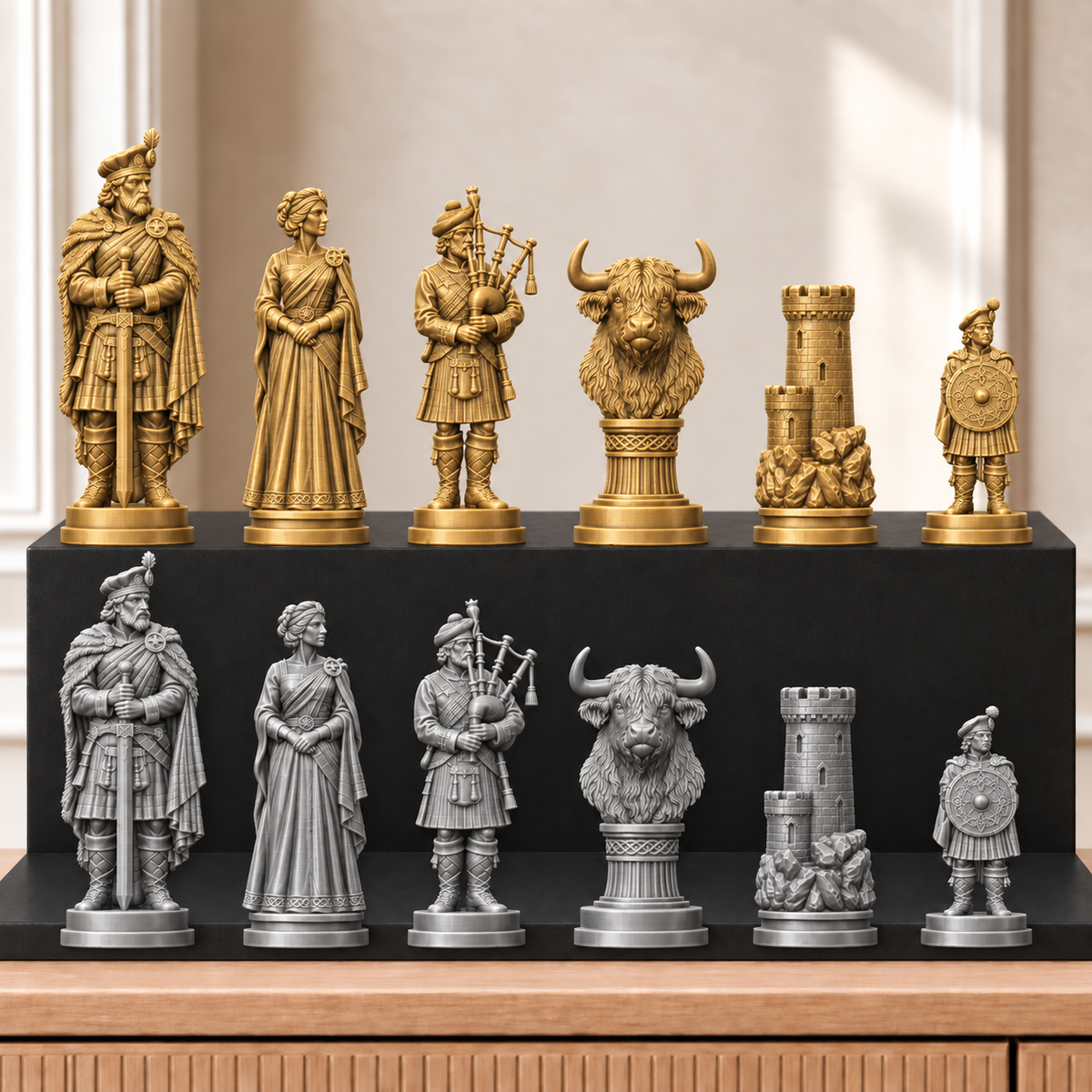 Highlander – thematisches Schachfigurenset mit 32 Figuren – Ansicht 4