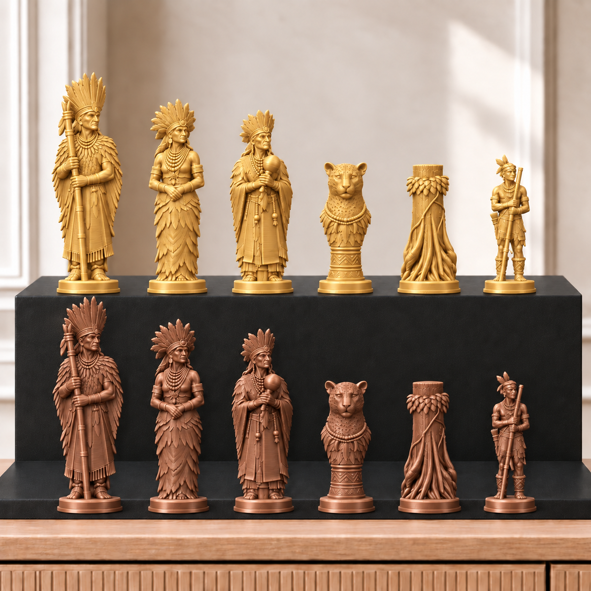 Amazonas – thematisches Schachfigurenset mit 32 Figuren – Ansicht 7