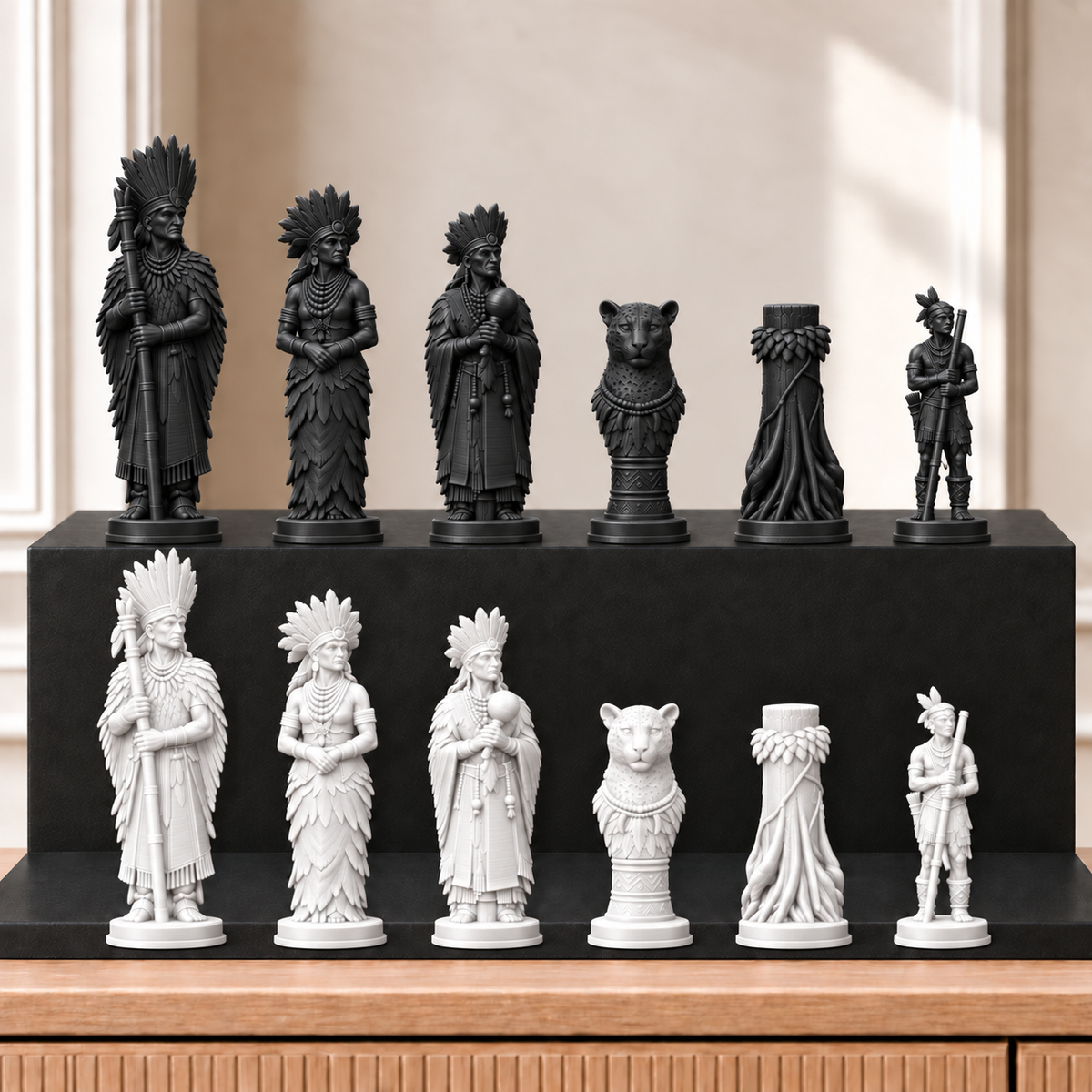 Amazonas – thematisches Schachfigurenset mit 32 Figuren – Ansicht 11