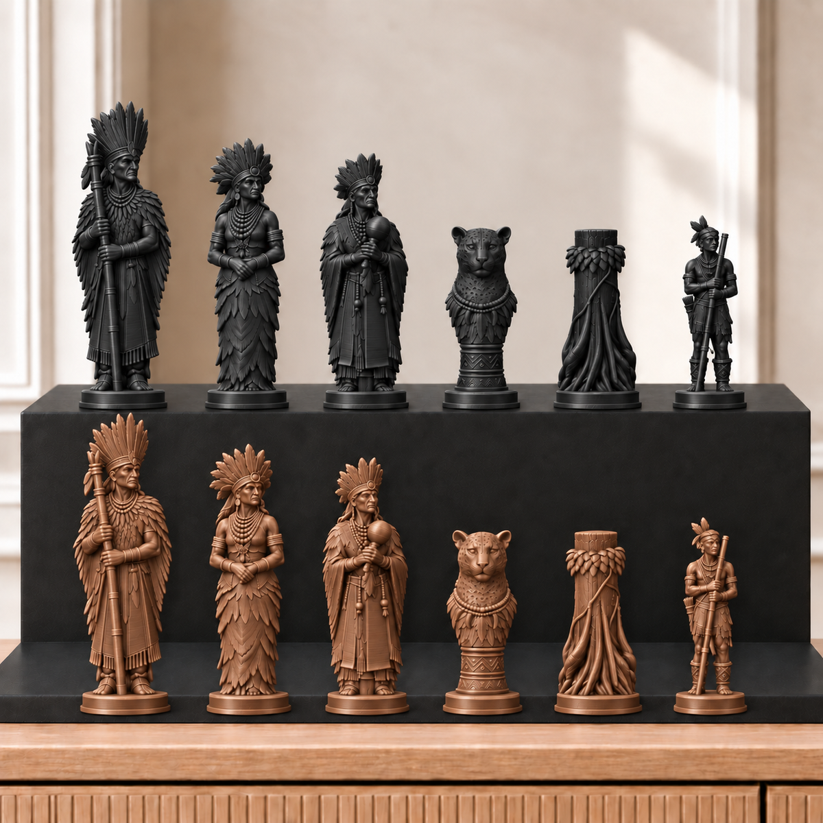 Amazonas – thematisches Schachfigurenset mit 32 Figuren – Ansicht 12