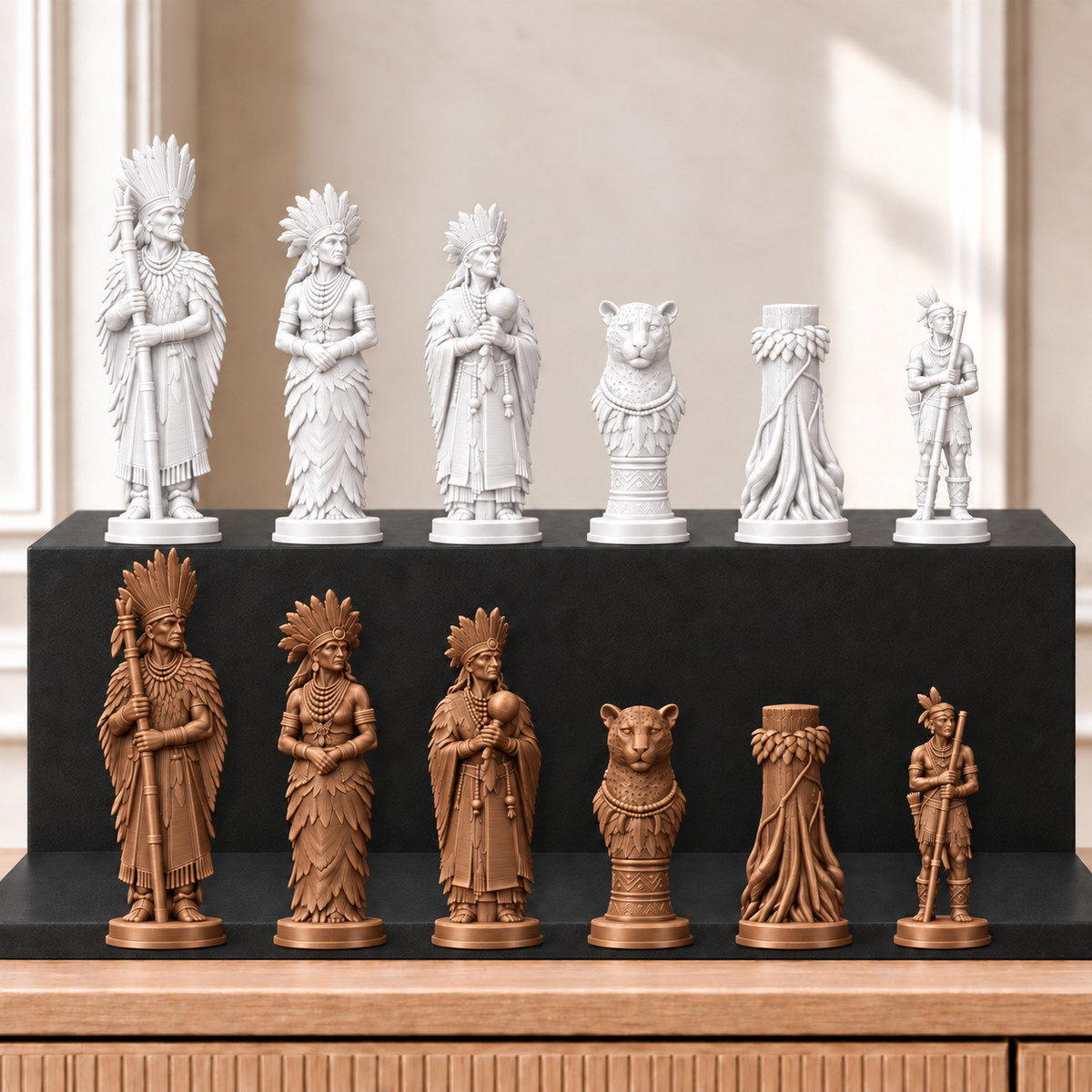Amazonas – thematisches Schachfigurenset mit 32 Figuren – Ansicht 13