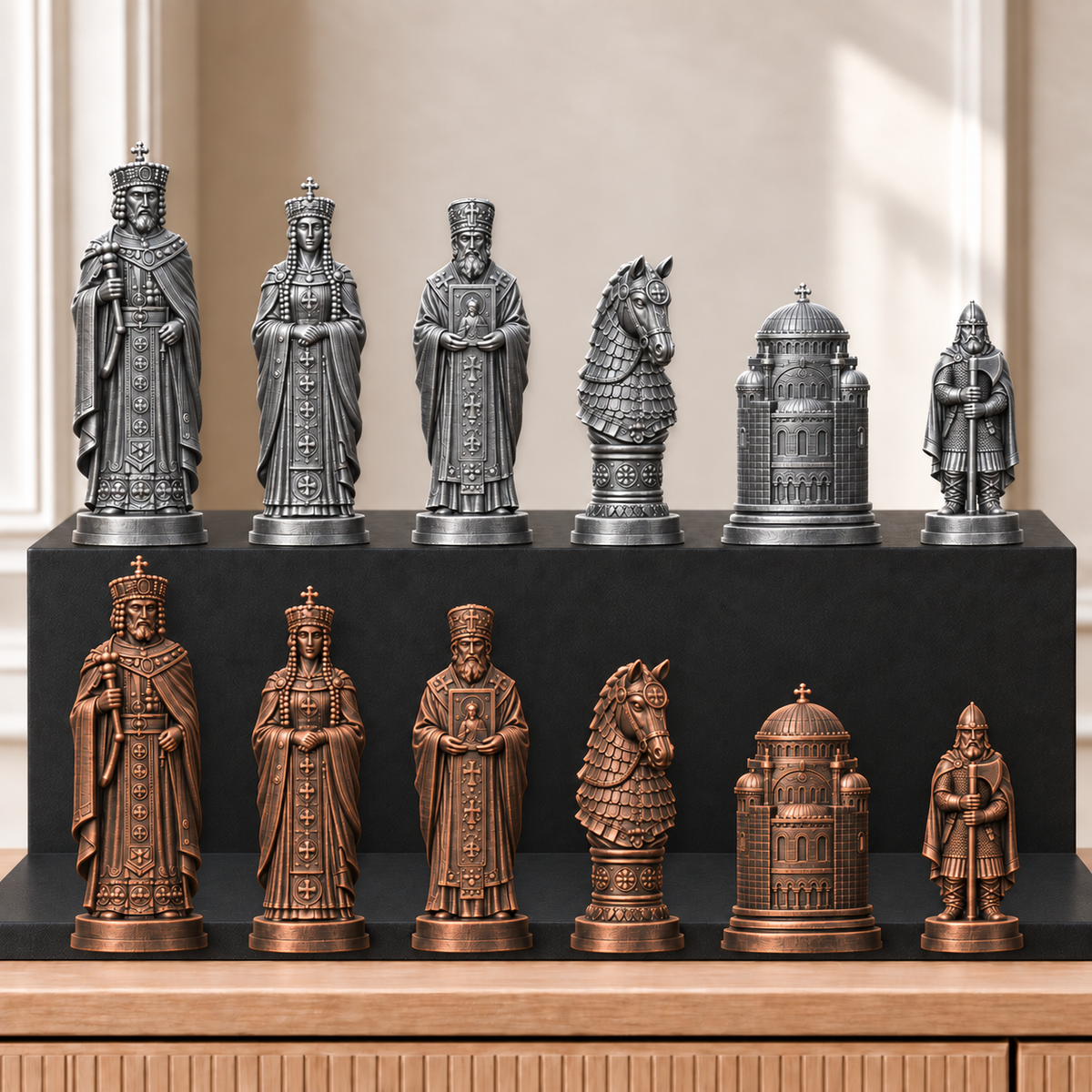 Byzanz – thematisches Schachfigurenset mit 32 Figuren – Ansicht 3
