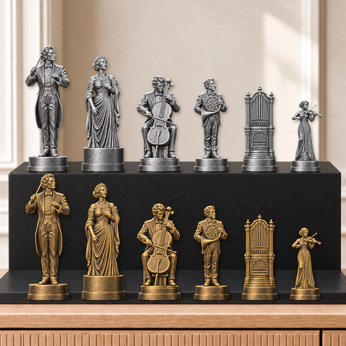 Orchester – thematisches Schachfigurenset mit 32 Figuren – Ansicht 2