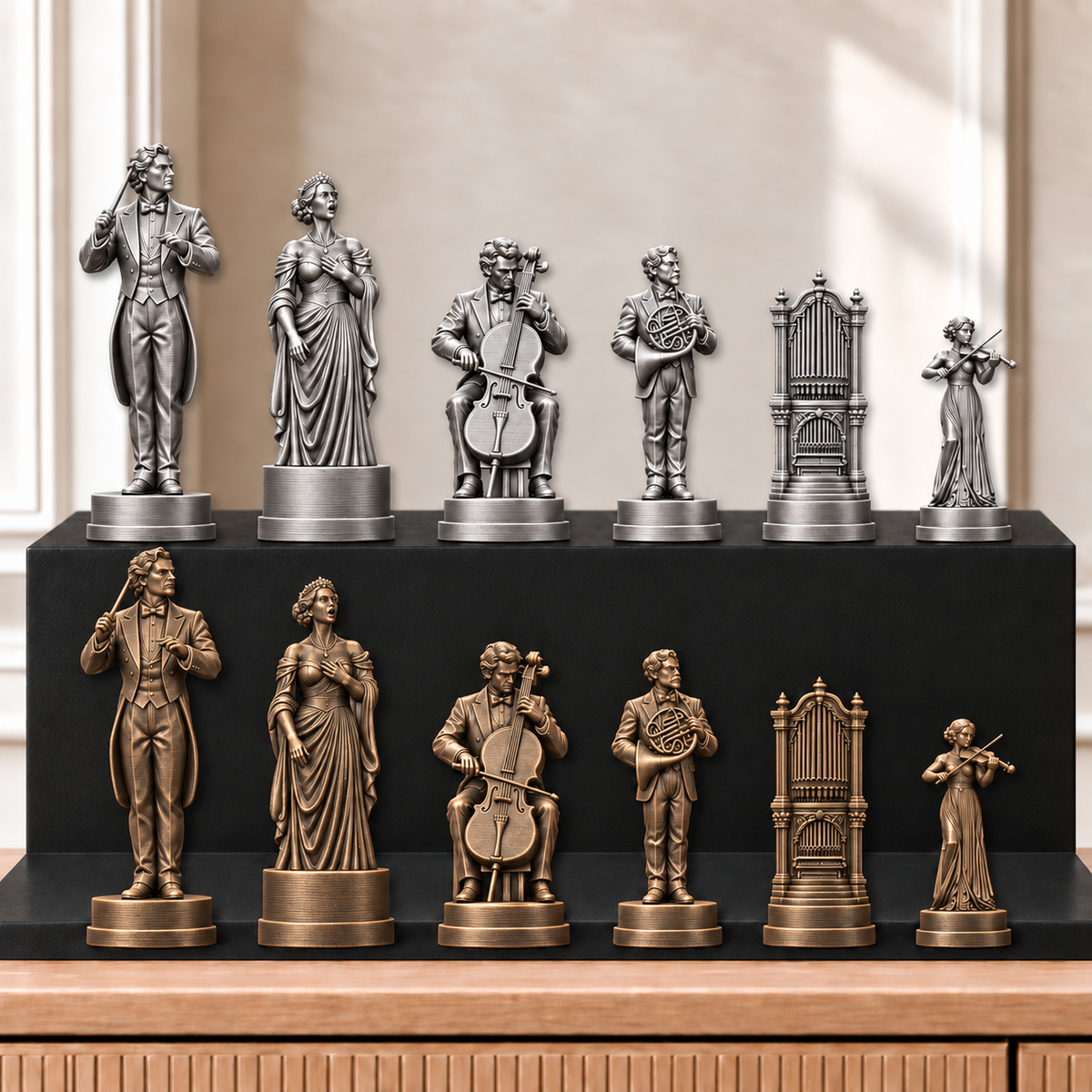 Orchester – thematisches Schachfigurenset mit 32 Figuren – Ansicht 3