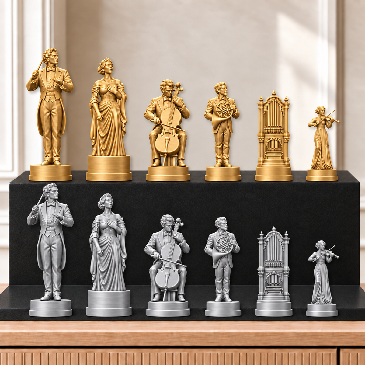 Orchester – thematisches Schachfigurenset mit 32 Figuren – Ansicht 4