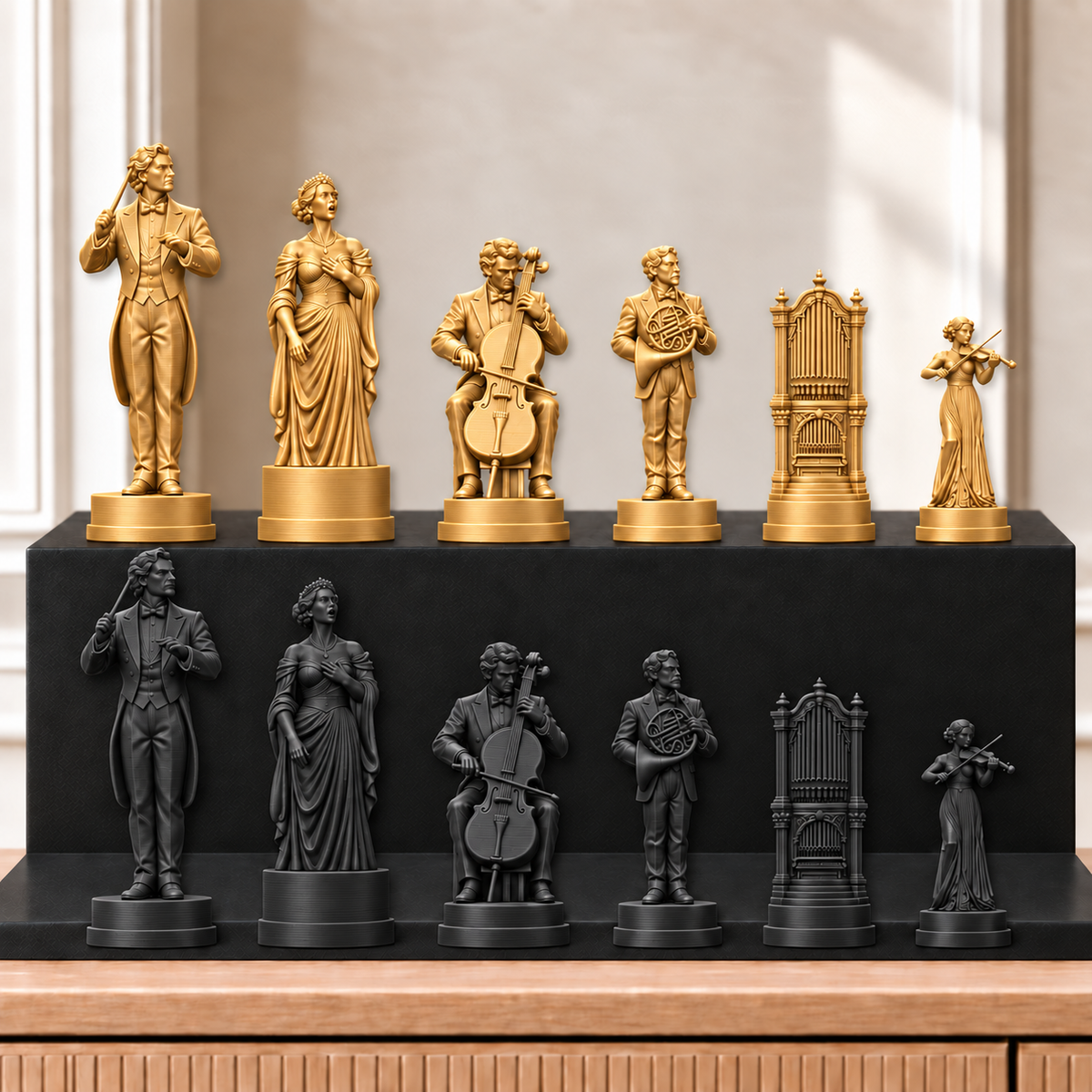 Orchester – thematisches Schachfigurenset mit 32 Figuren – Ansicht 5