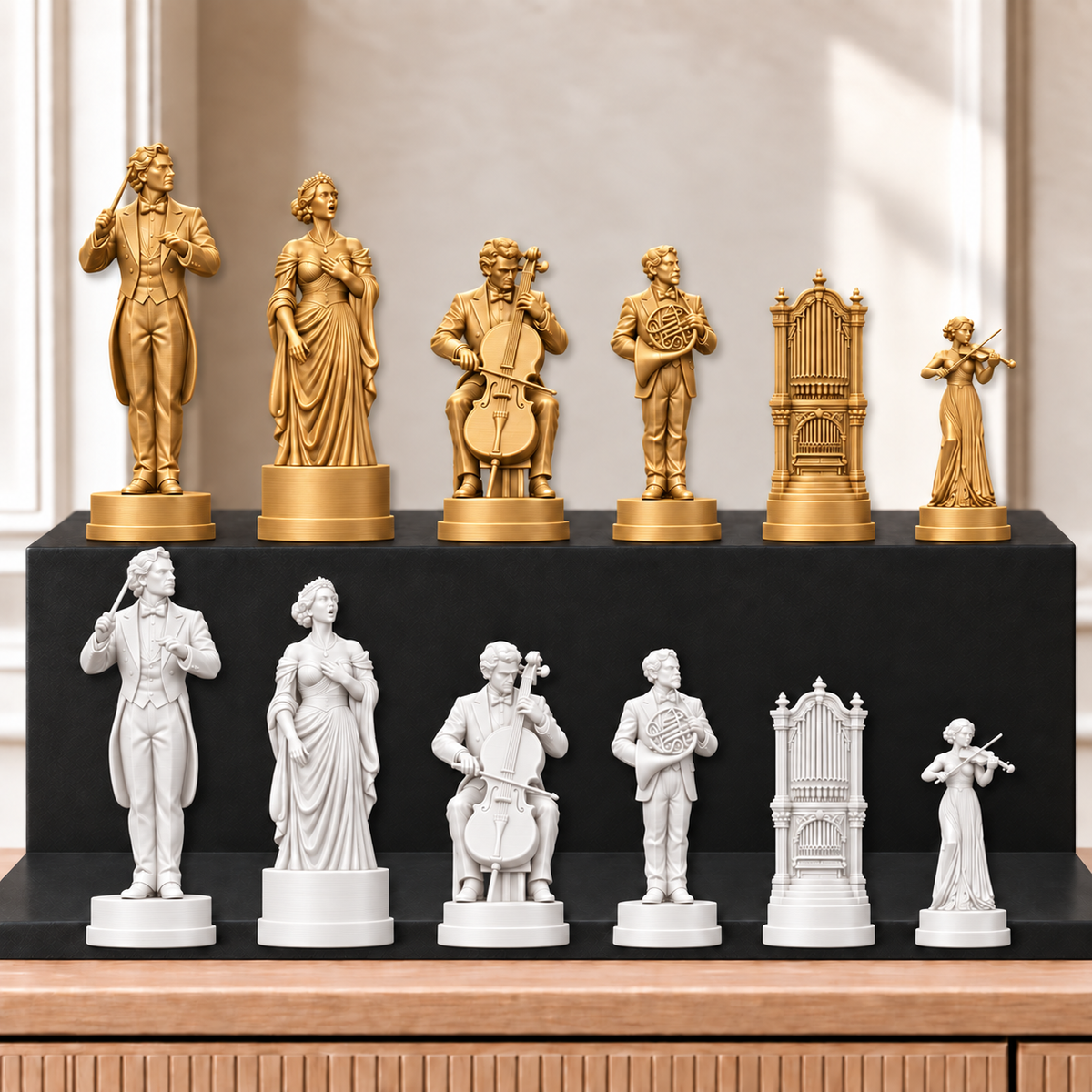 Orchester – thematisches Schachfigurenset mit 32 Figuren – Ansicht 6
