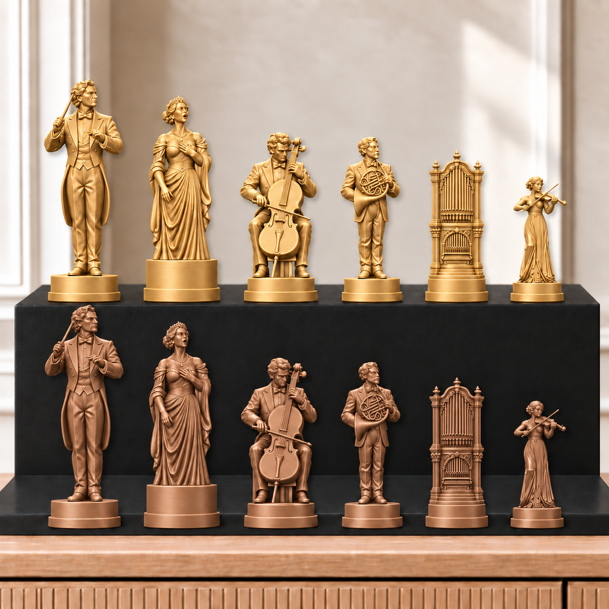 Orchester – thematisches Schachfigurenset mit 32 Figuren – Ansicht 7