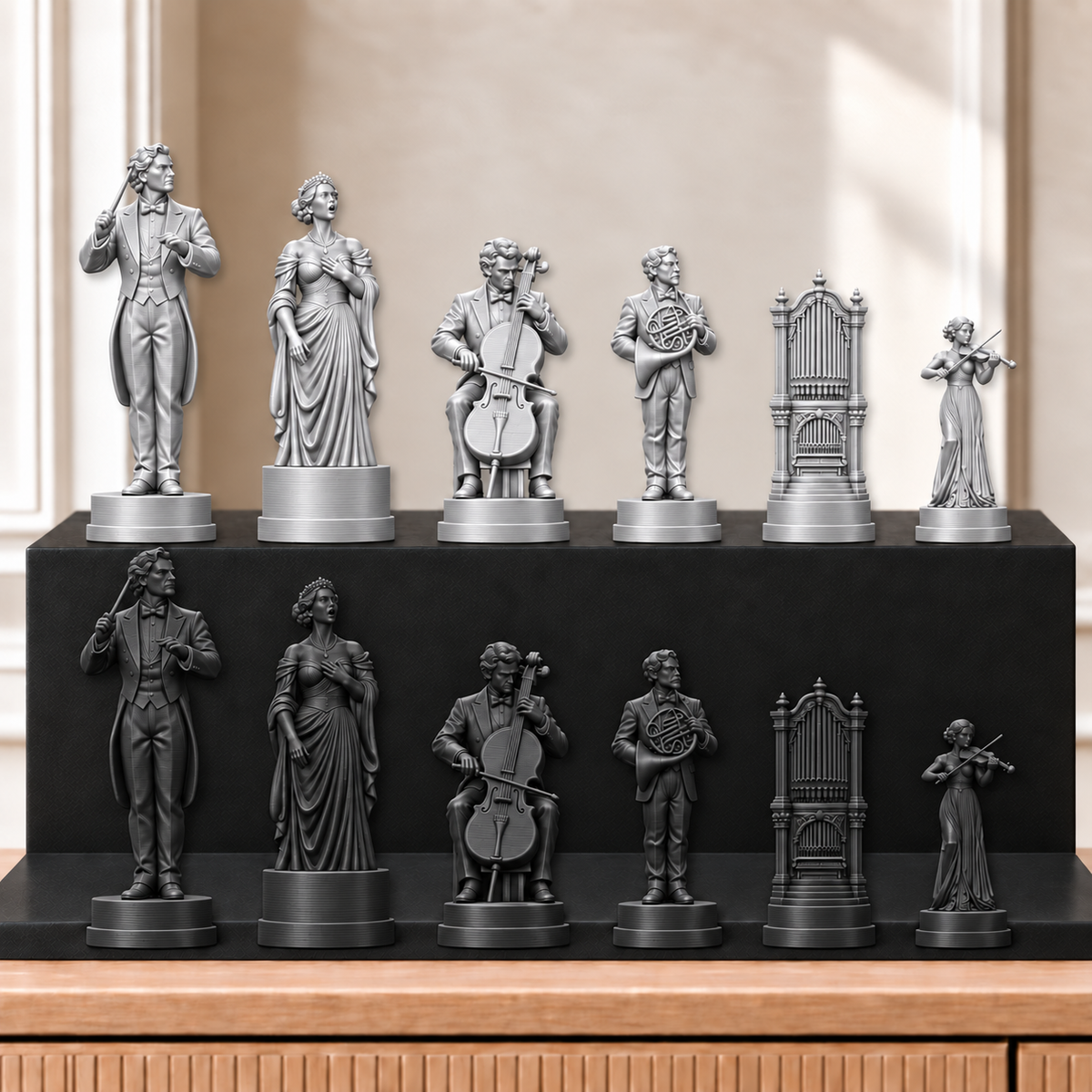 Orchester – thematisches Schachfigurenset mit 32 Figuren – Ansicht 8