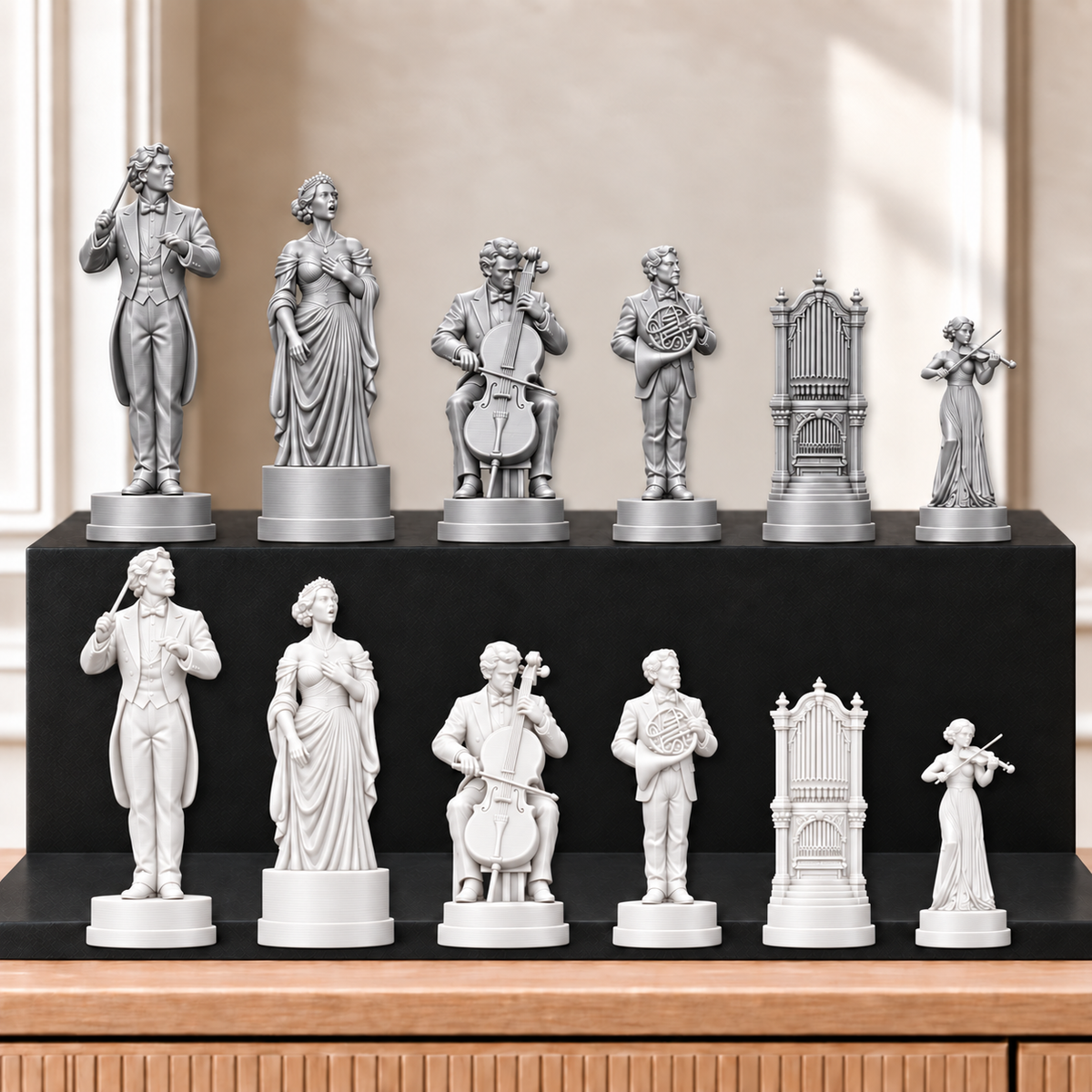 Orchester – thematisches Schachfigurenset mit 32 Figuren – Ansicht 9