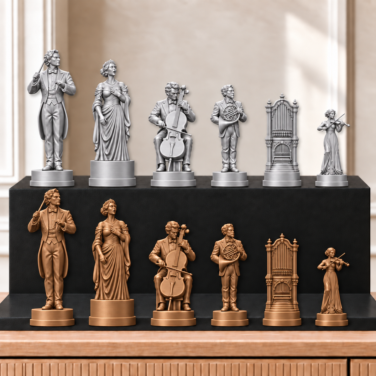 Orchester – thematisches Schachfigurenset mit 32 Figuren – Ansicht 10